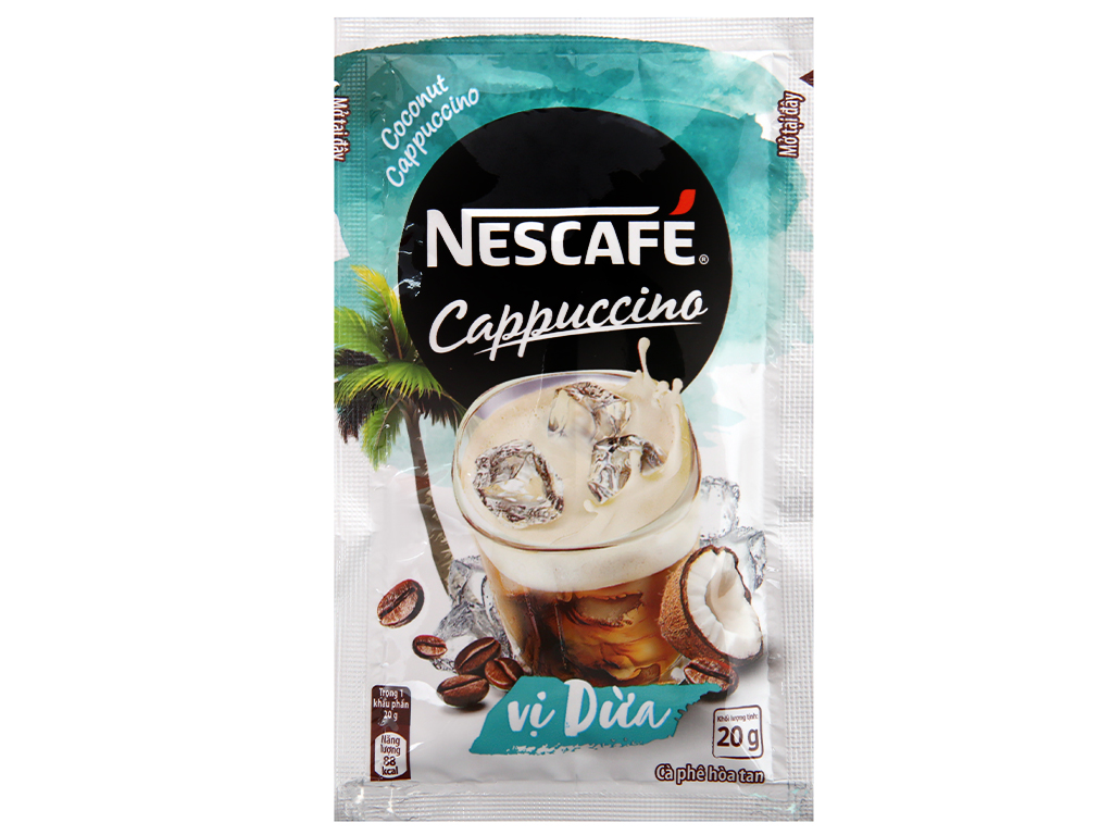 NESCAFE CAPPUCCINO INSTANT COFFEE AND CREAMER DRINK MIX COCONUT FLAVOR 200G